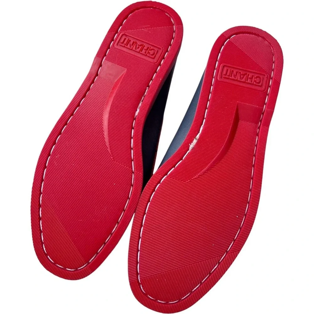 KU Jayhawks Boat Shoe Loafers by CHANT Blue & Crimson Leather‎ Womens 6.5